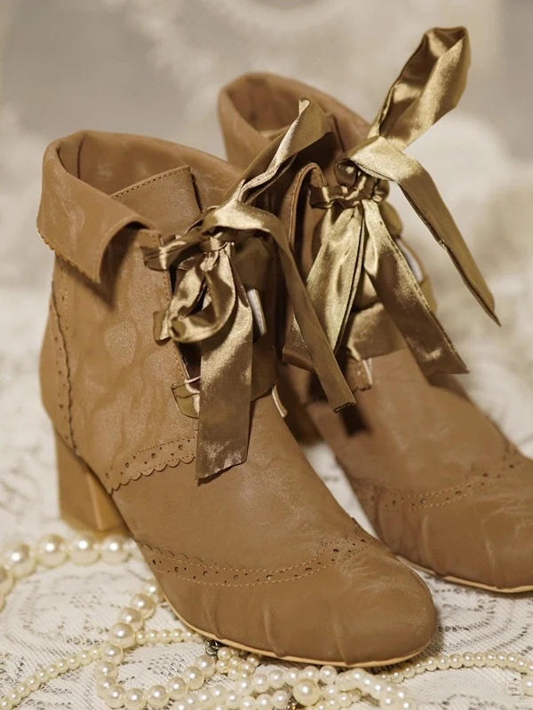 MR.Qiutian - Lady Incognita - Retro Lolita Ankle Boots, Size Zipper - Image 19