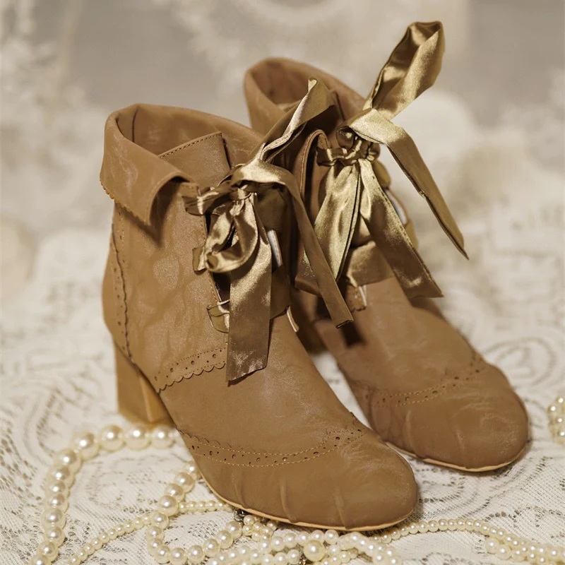 MR.Qiutian - Lady Incognita - Retro Lolita Ankle Boots, Size Zipper - Image 20