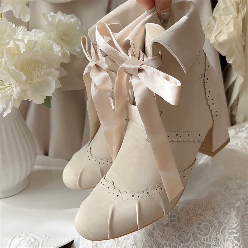 MR.Qiutian - Lady Incognita - Retro Lolita Ankle Boots, Size Zipper - Image 22