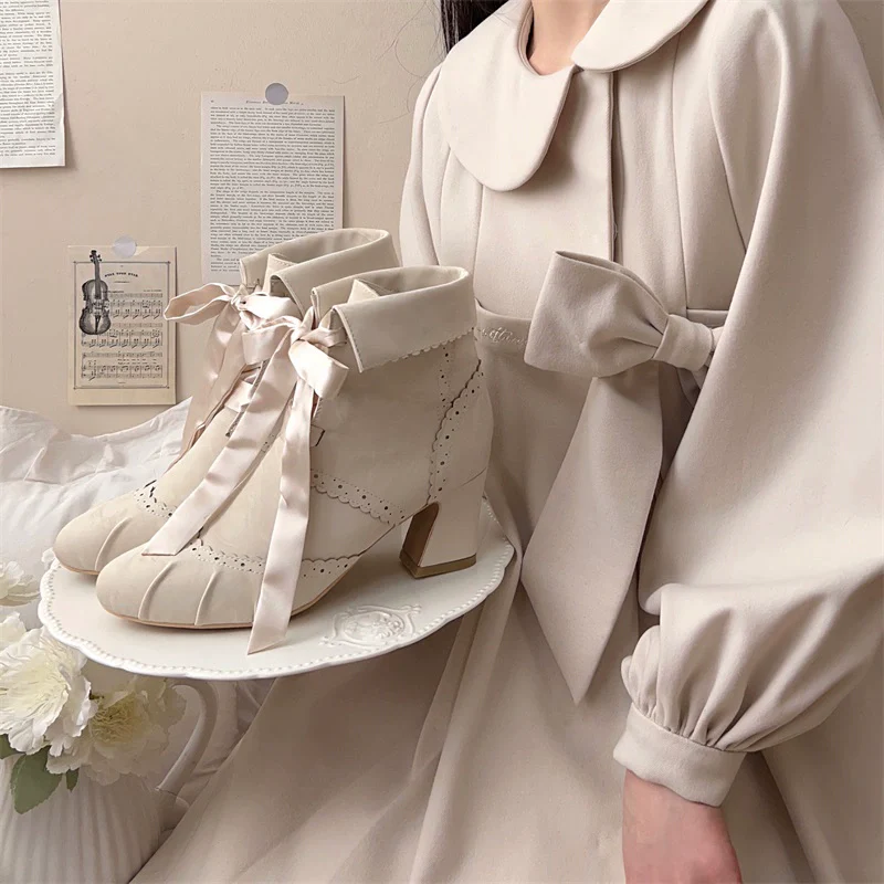 MR.Qiutian - Lady Incognita - Retro Lolita Ankle Boots, Size Zipper - Image 23