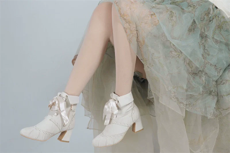 MR.Qiutian - Lady Incognita - Retro Lolita Ankle Boots, Size Zipper - Image 29