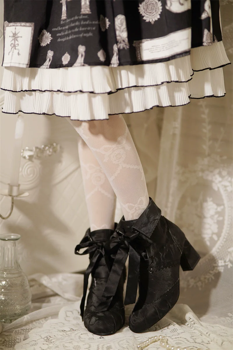 MR.Qiutian - Lady Incognita - Retro Lolita Ankle Boots, Size Zipper - Image 3