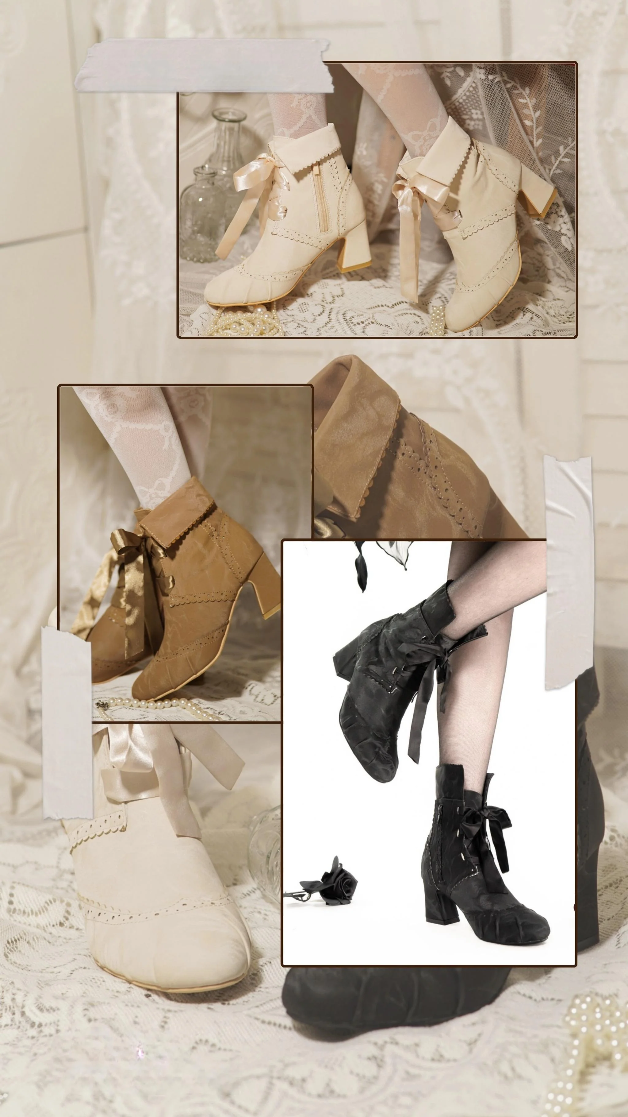 MR.Qiutian - Lady Incognita - Retro Lolita Ankle Boots, Size Zipper - Image 5