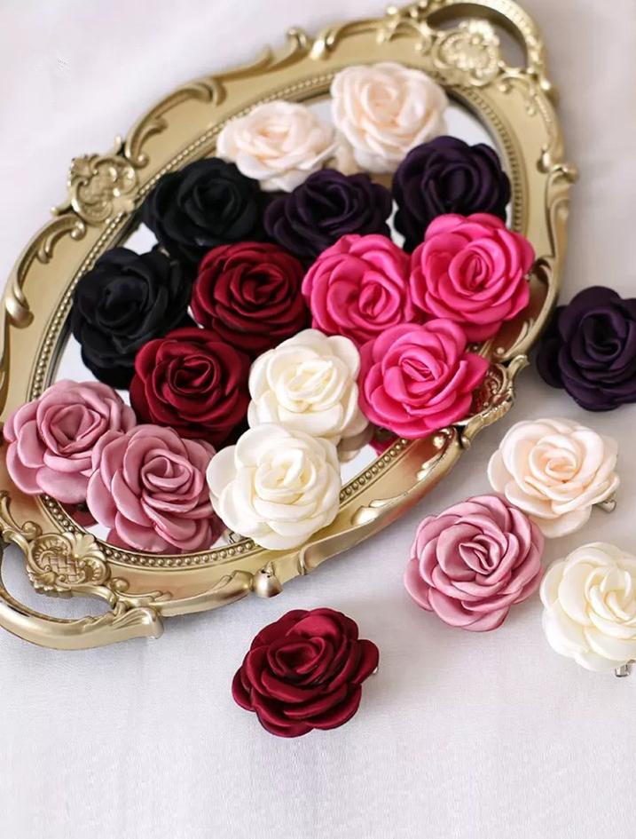 Xiaogui - Retro Lolita Brooch Rose Hairpins Flower Headdress - Image 2