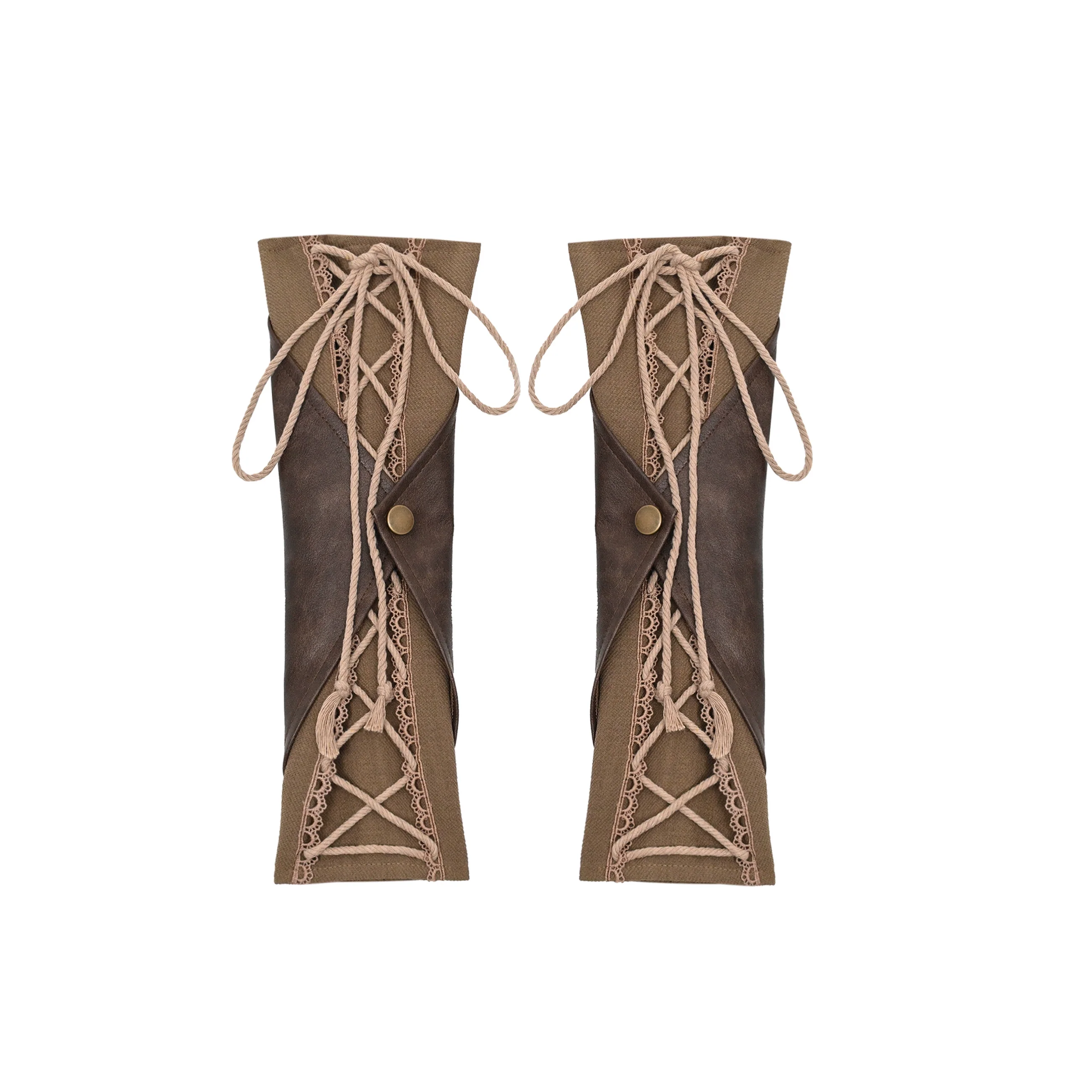 Retro Lolita PU Cuffs Cross Straps Sleeves - Image 10