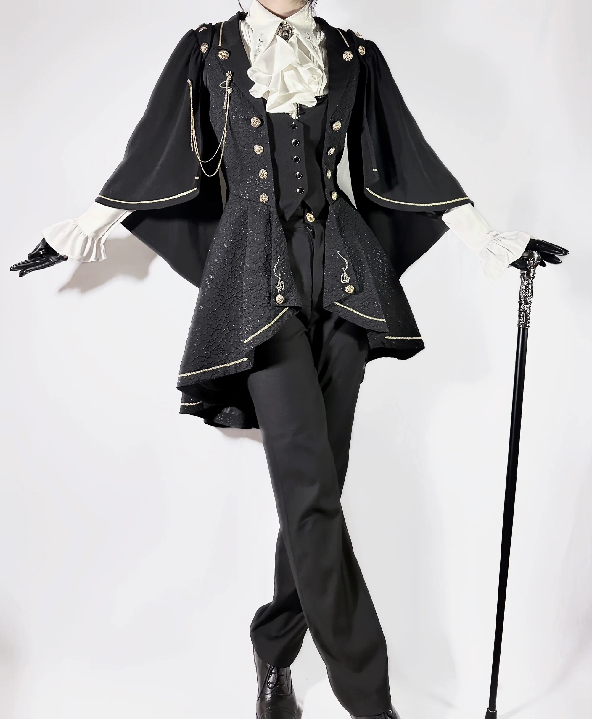 SilentMars - Law of the Fallen Moon - Retro Lolita Vest Coat Suit Knight Style Skirt - Image 10
