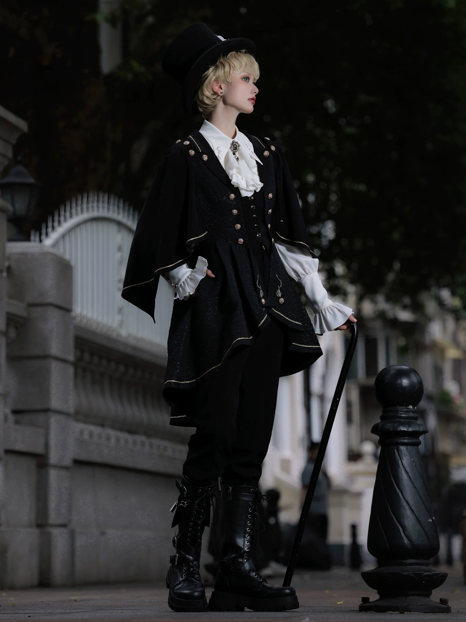 SilentMars - Law of the Fallen Moon - Retro Lolita Vest Coat Suit Knight Style Skirt - Image 27