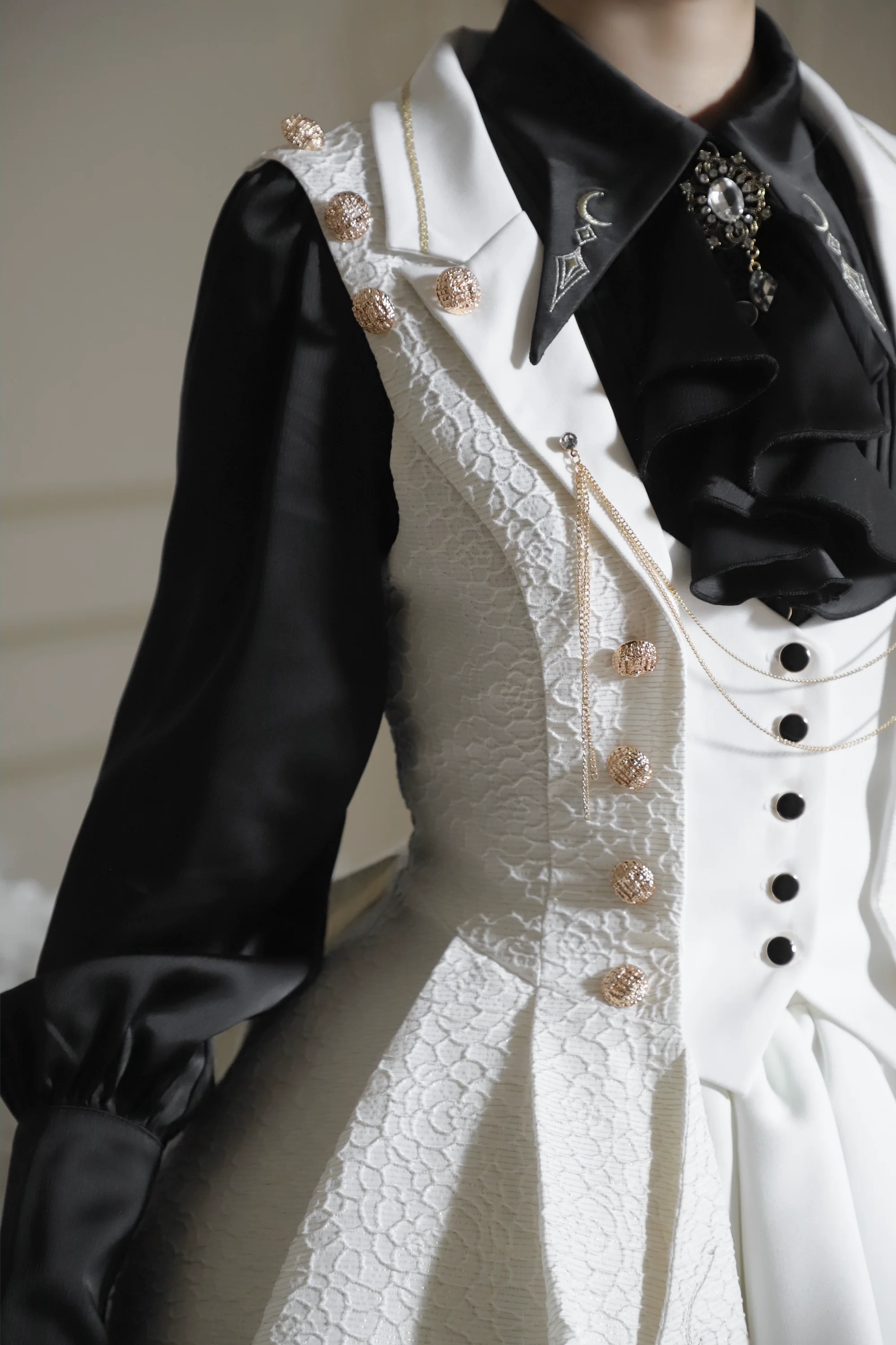 SilentMars - Law of the Fallen Moon - Retro Lolita Vest Coat Suit Knight Style Skirt - Image 34