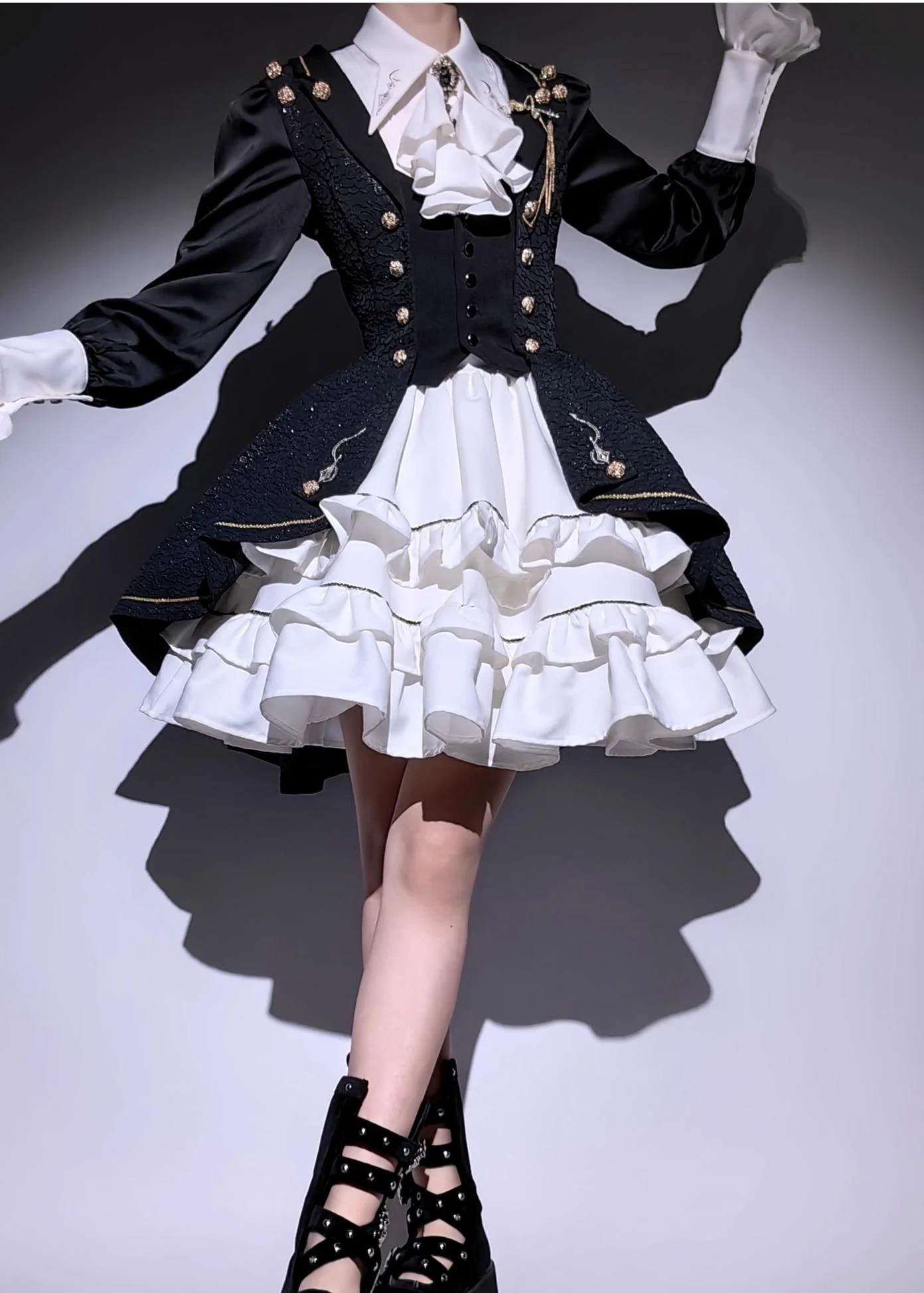 SilentMars - Law of the Fallen Moon - Retro Lolita Vest Coat Suit Knight Style Skirt - Image 5