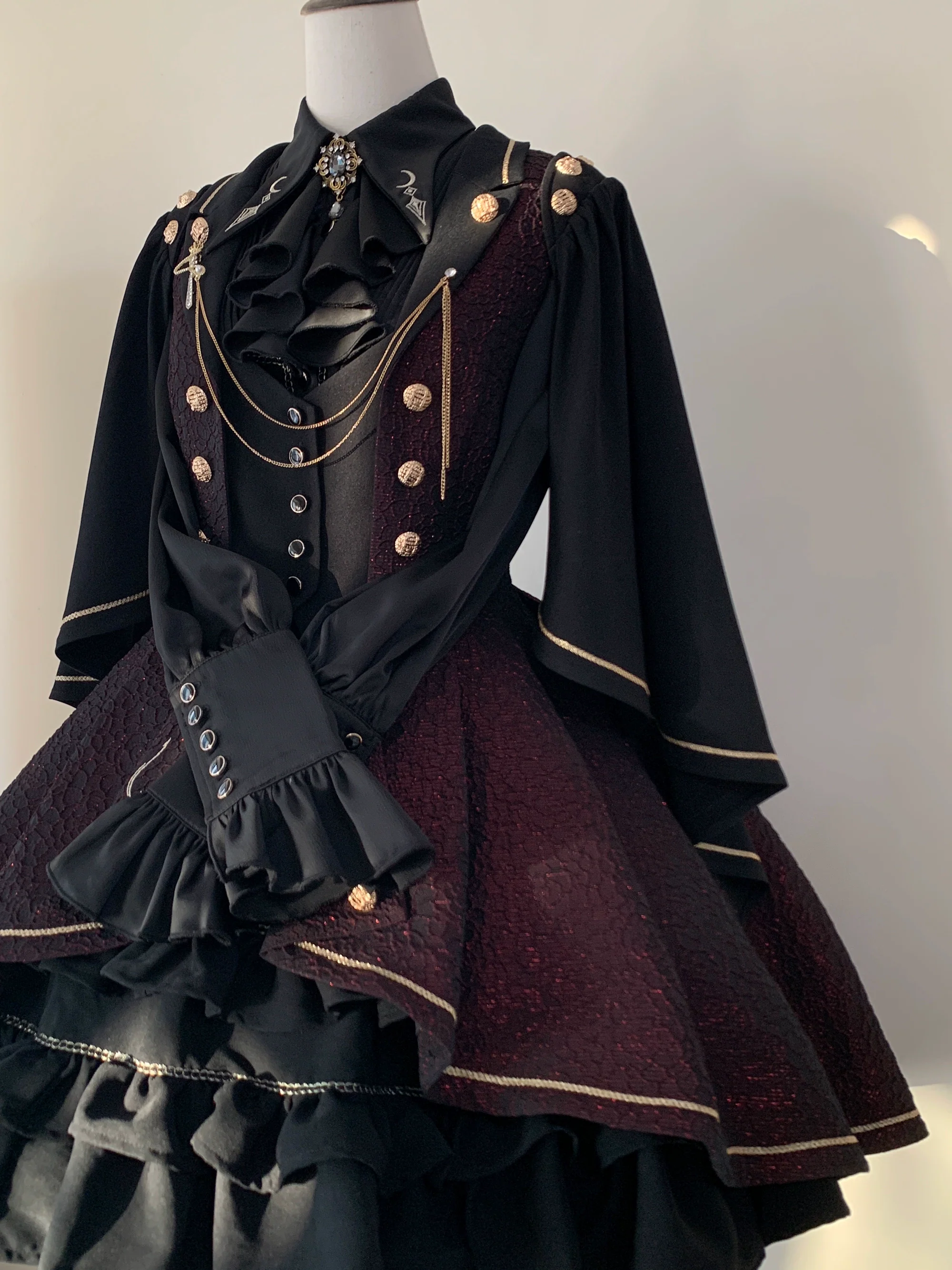 SilentMars - Law of the Fallen Moon - Retro Lolita Vest Coat Suit Knight Style Skirt - Image 8