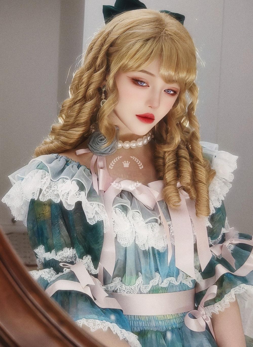 Mabuxi - Retro Lolita Wig Elegant Roman Curls Gorgeous Court Wigs - Image 4
