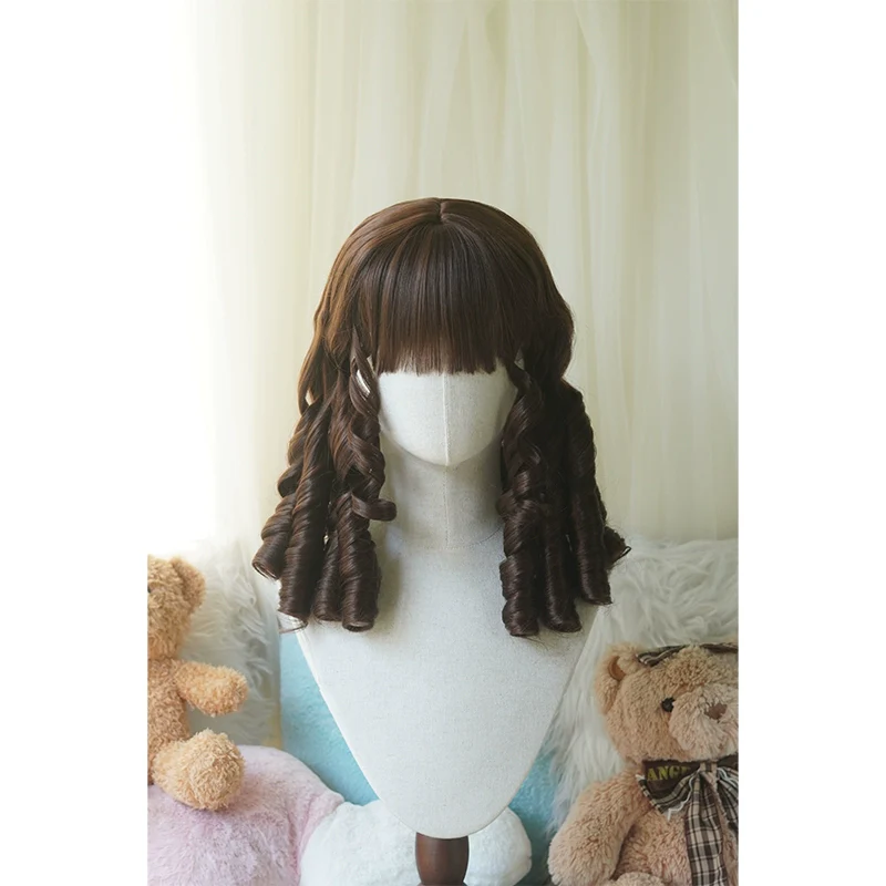 Imperial Tea - Retro Lolita Wig Short Roman Curl Hairpiece - Image 13