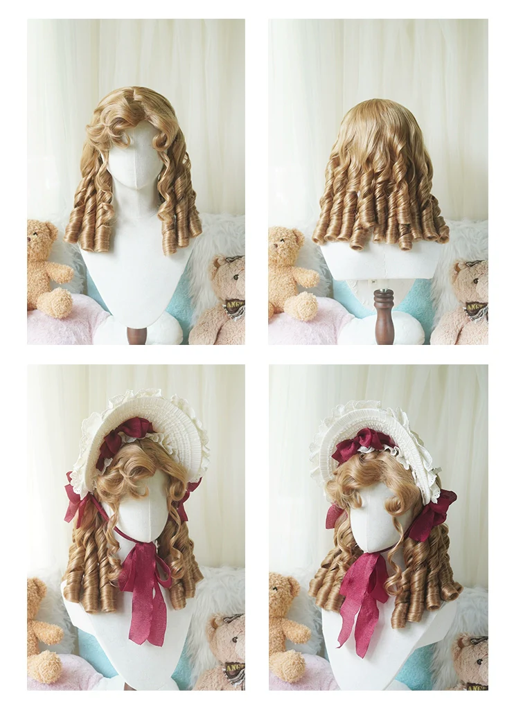 Imperial Tea - Retro Lolita Wig Short Roman Curl Hairpiece - Image 17