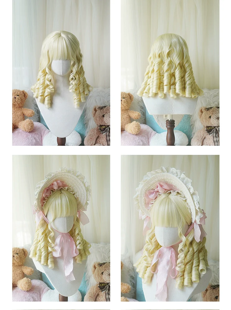 Imperial Tea - Retro Lolita Wig Short Roman Curl Hairpiece - Image 18