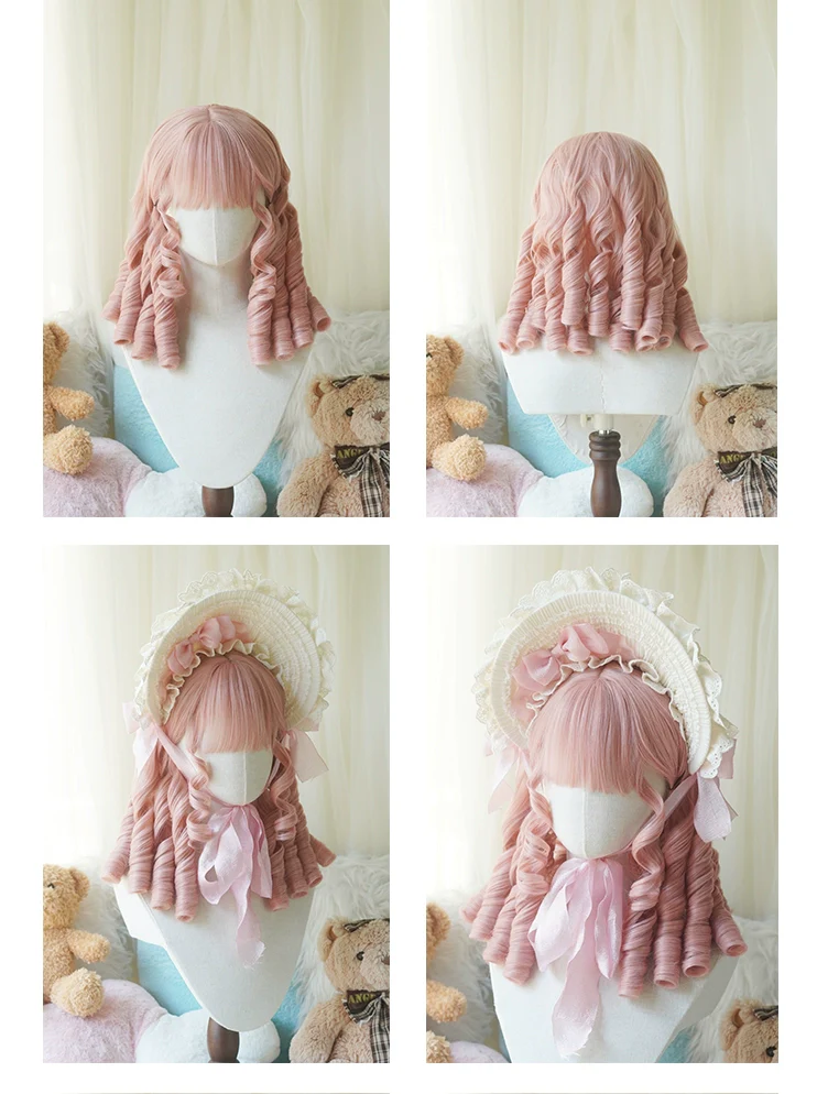Imperial Tea - Retro Lolita Wig Short Roman Curl Hairpiece - Image 19