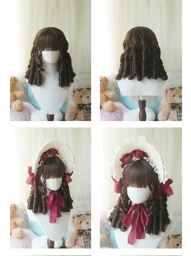 Imperial Tea - Retro Lolita Wig Short Roman Curl Hairpiece - Image 20