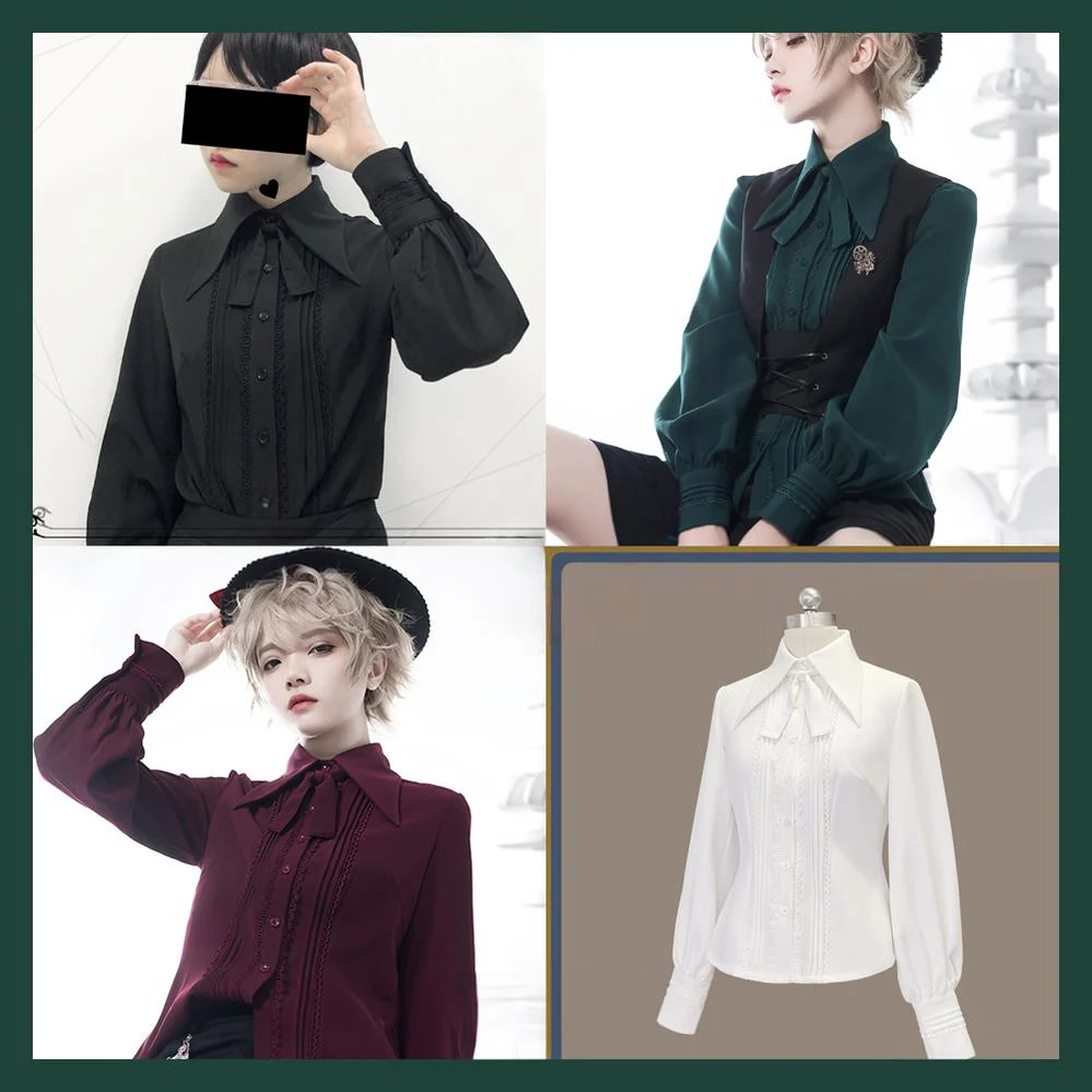 Retro Ouji Lolita Blouse Multicolors - Image 3