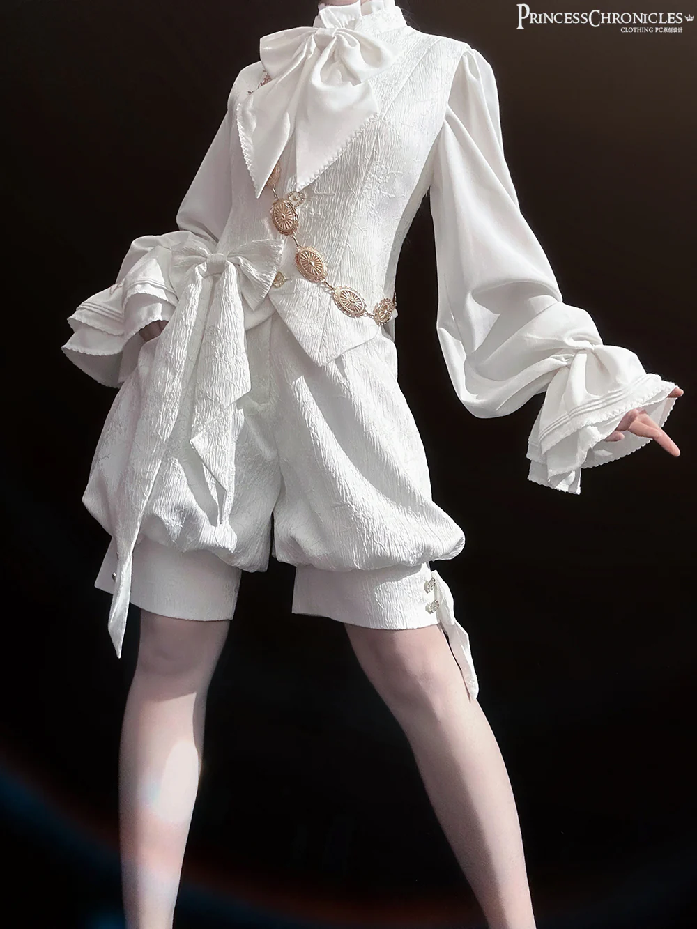 Rabbit Hunting White Moonlight - Retro Ouji Lolita White Vest - Image 5