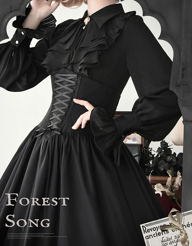 Astris - Reversible Classic Lolita High Waist Fishbone Skirt - Image 13
