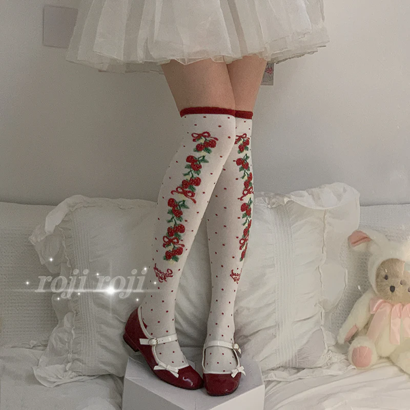 Autumn Sweet Lolita Cotton Thigh-high Socks - Image 2