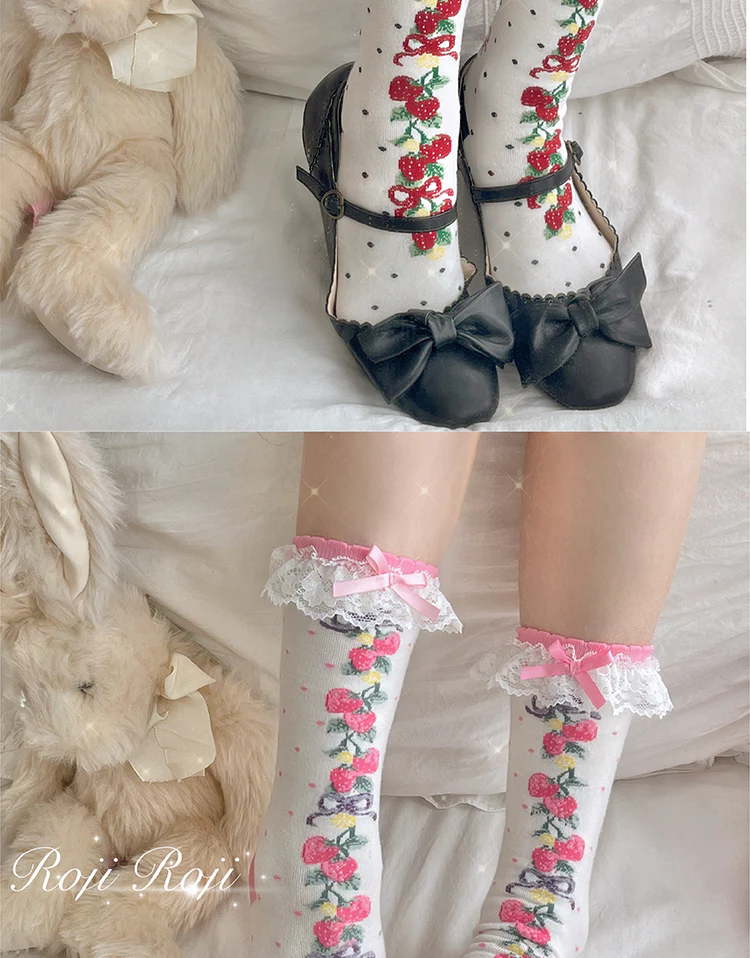 Autumn Sweet Lolita Cotton Thigh-high Socks - Image 21