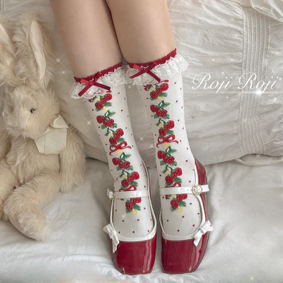 Autumn Sweet Lolita Cotton Thigh-high Socks - Image 25