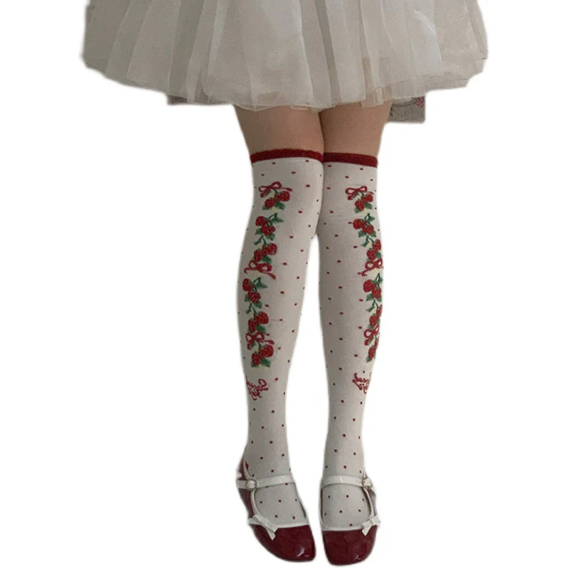 Autumn Sweet Lolita Cotton Thigh-high Socks - Image 5