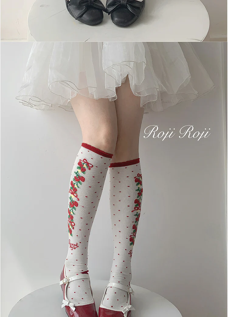 Autumn Sweet Lolita Cotton Thigh-high Socks - Image 6