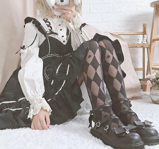 Summer Diamond Pattern Lolita Pantyhose - Image 11