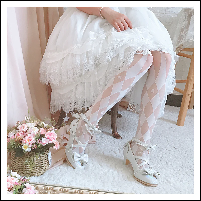 Summer Diamond Pattern Lolita Pantyhose - Image 3