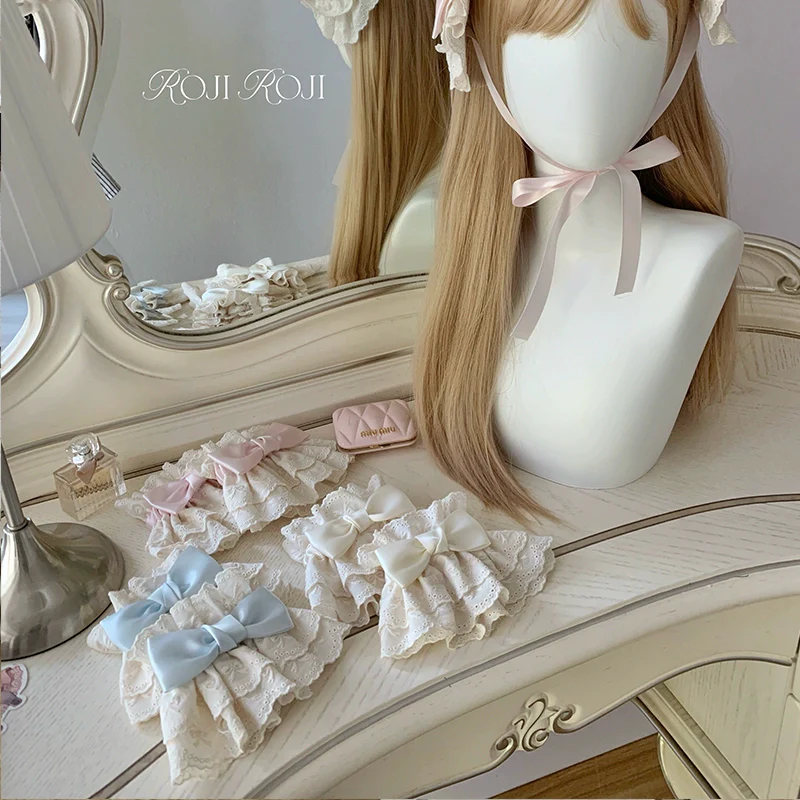Roji Roji - Kawaii Lolita Lace Cuffs Summer Butterfly Bow Arm Sleeves - Image 5