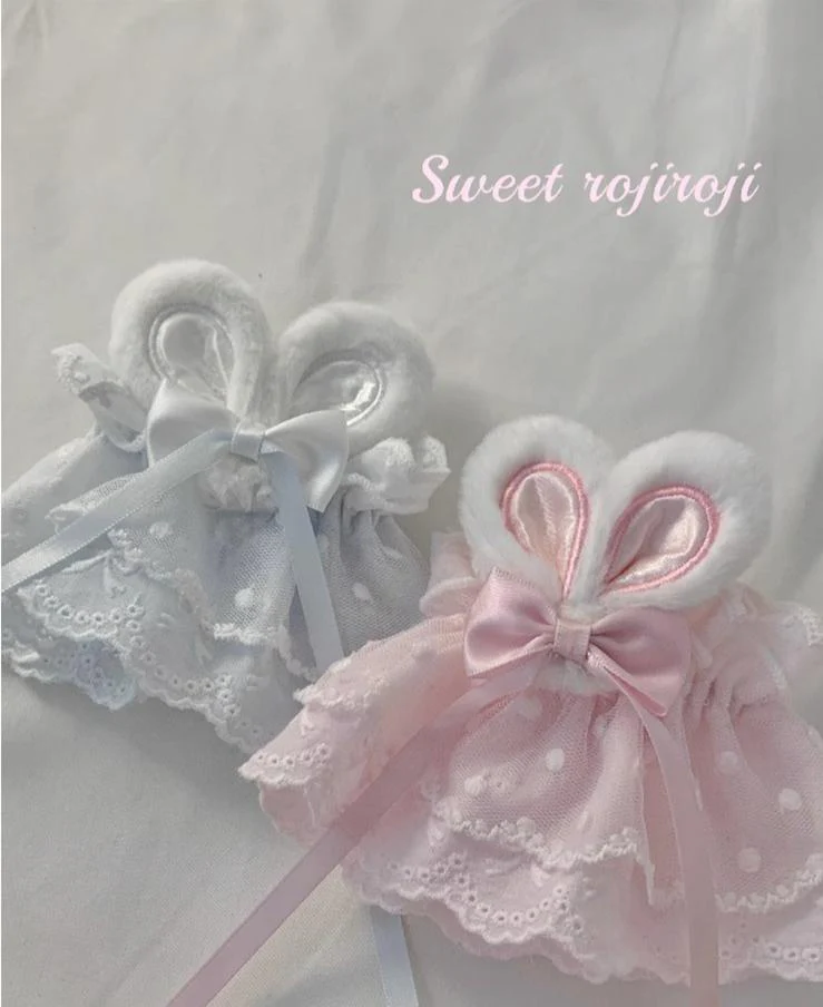 Roji roji - Cute Lolita Bunny Ears Cuffs Lace Summer Butterfly Hand Sleeves - Image 10