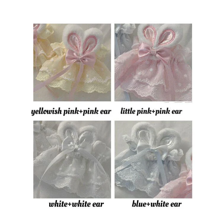 Roji roji - Cute Lolita Bunny Ears Cuffs Lace Summer Butterfly Hand Sleeves - Image 16