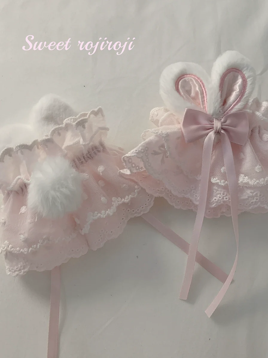 Roji roji - Cute Lolita Bunny Ears Cuffs Lace Summer Butterfly Hand Sleeves - Image 8