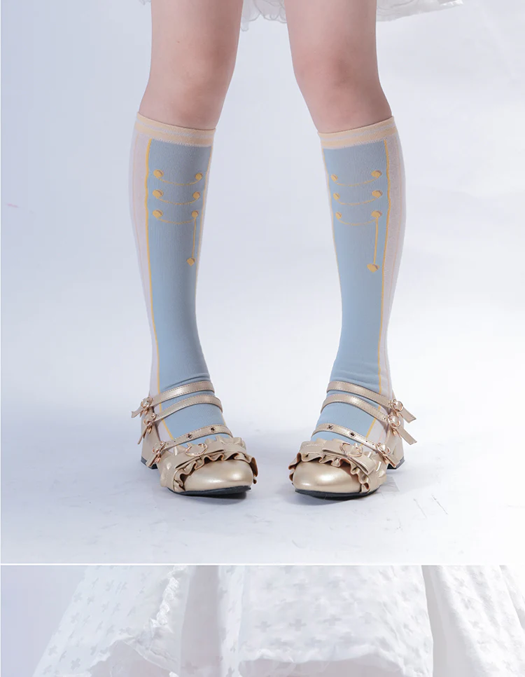 Roji roji - Uniform Middle Tube Cotton Lolita Calf Socks - Image 8