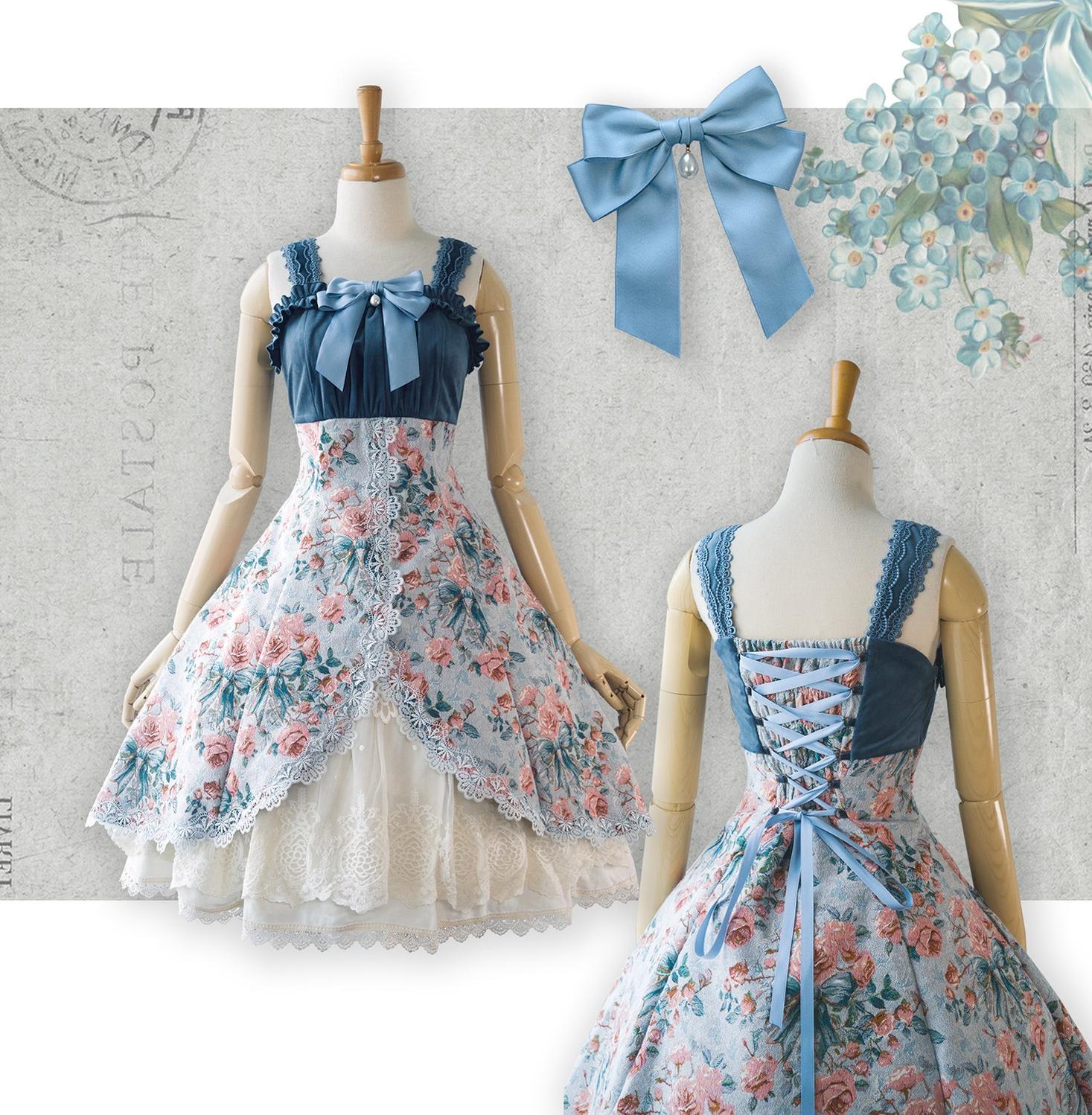 Devonshire Garden - Rose Jacquard JSK Dress, Mermaid Hem - Image 5