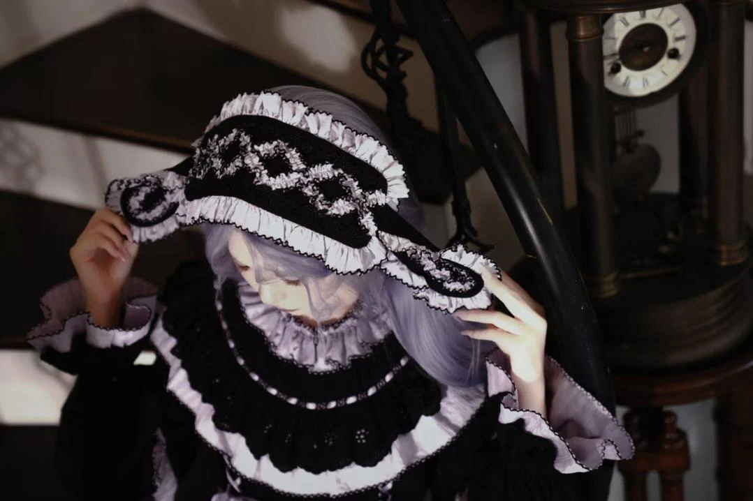 Sanshanjiu - Witch Lilith - Ruffled Collar Gothic Lolita OP, Witch Hat - Image 8
