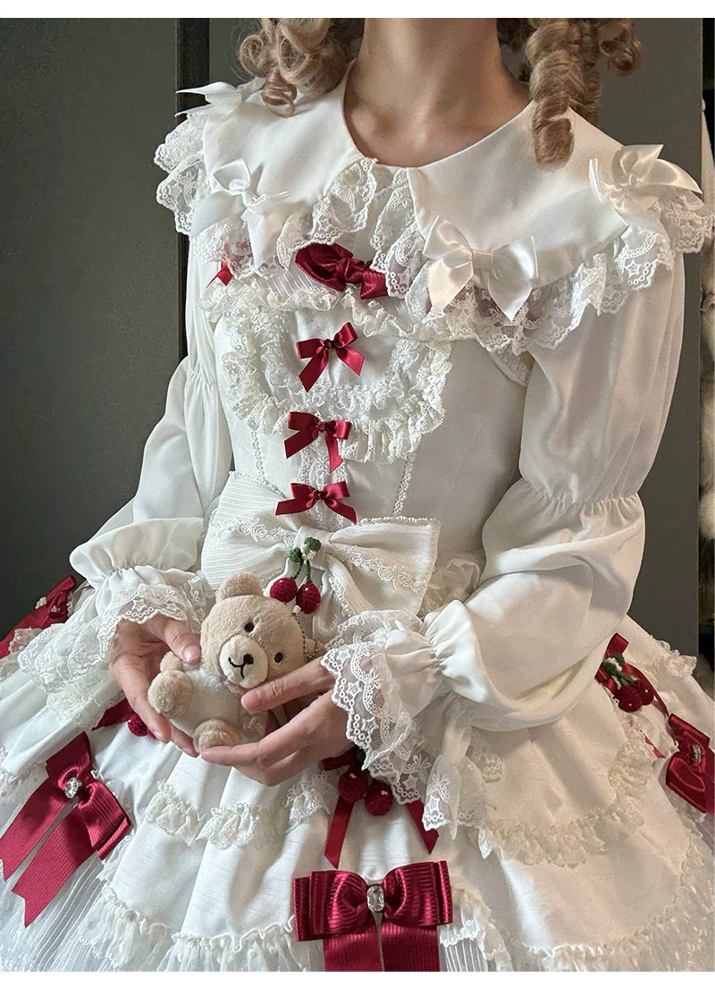 Creamy Candy - Ruffled Hem Sweet Lolita Blouse, Peter Pan Collar - Image 5