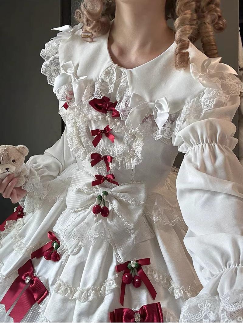 Creamy Candy - Ruffled Hem Sweet Lolita Blouse, Peter Pan Collar - Image 6