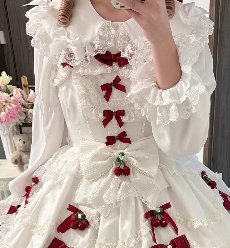 Creamy Candy - Ruffled Hem Sweet Lolita Blouse, Peter Pan Collar - Image 7