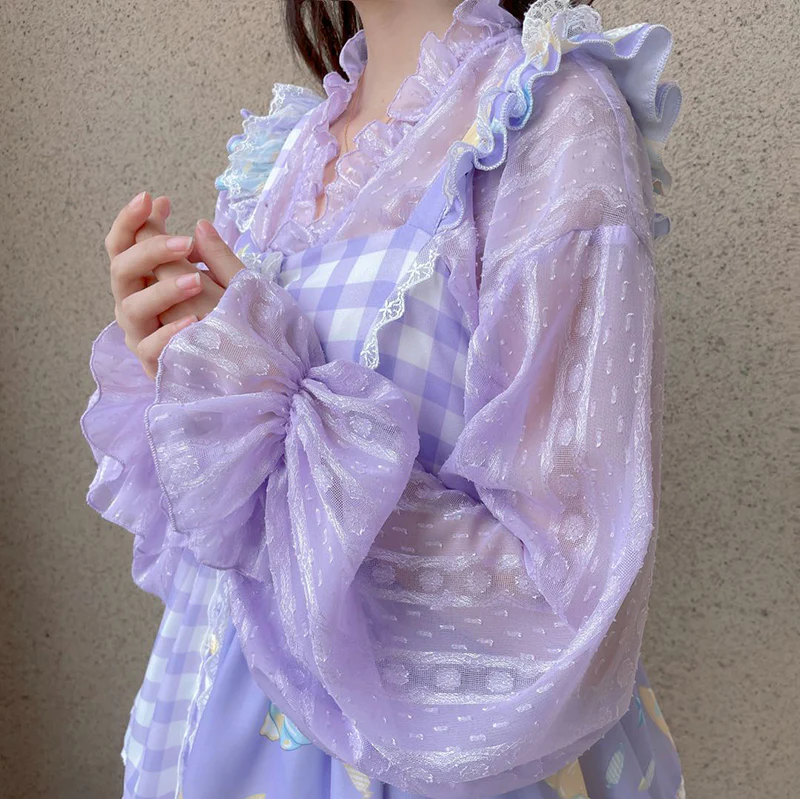 Chiffon Puff Sleeve Lolita Cardigan - Image 7