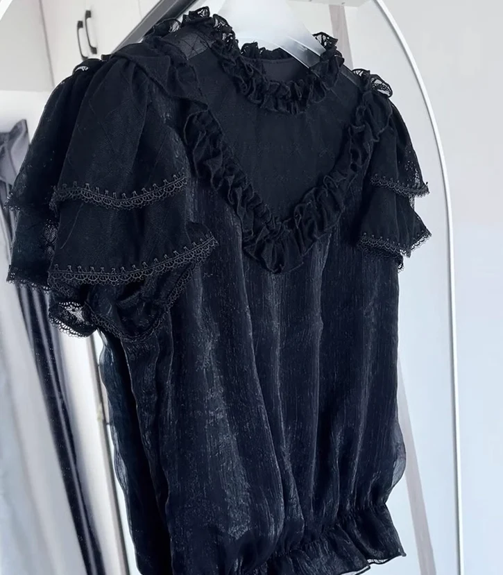Plus Size Lolita Short Sleeve Shirt - Image 2