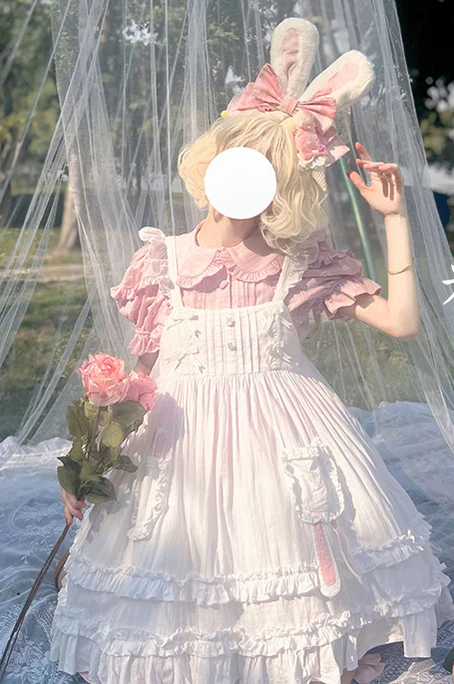 Plus Size Lolita Shirt Solid Color Short Sleeve Blouse - Image 15