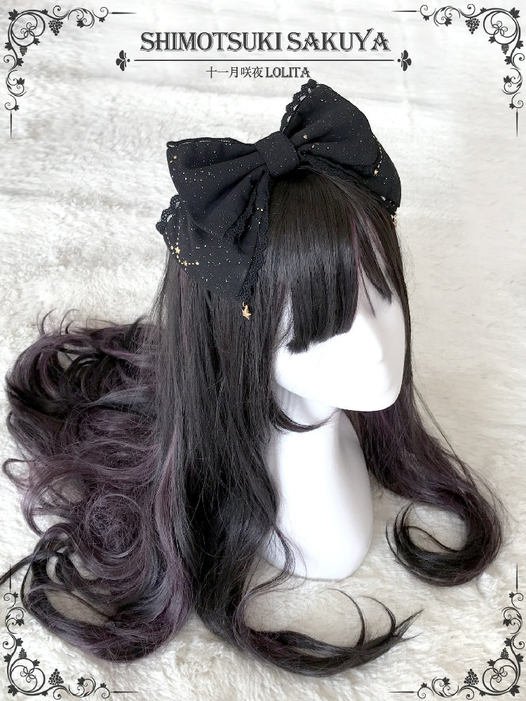 Whisper of Stars - Vintage Lolita Headdress Large Bow KC - Image 4