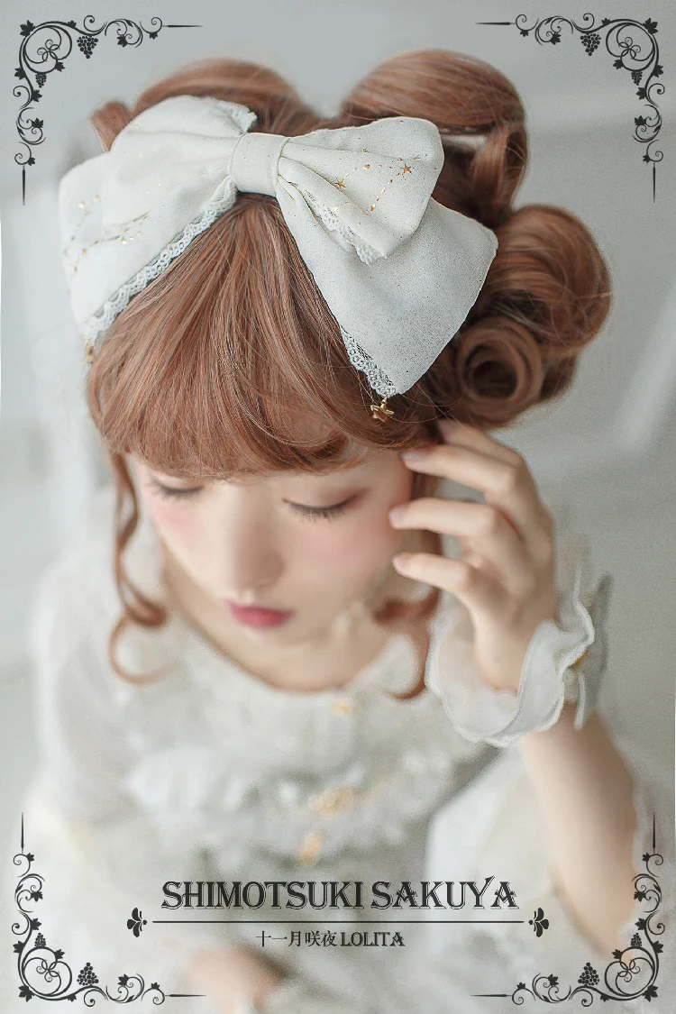 Whisper of Stars - Vintage Lolita Headdress Large Bow KC - Image 7