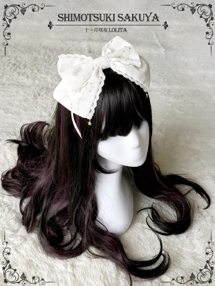 Whisper of Stars - Vintage Lolita Headdress Large Bow KC - Image 8