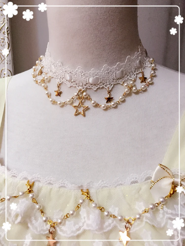 Whisper of Stars - Vintage Lolita Black OP Dress, Constellation-Themed - Image 12