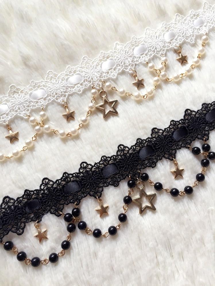 Whisper of Stars - Vintage Lolita Black OP Dress, Constellation-Themed - Image 35