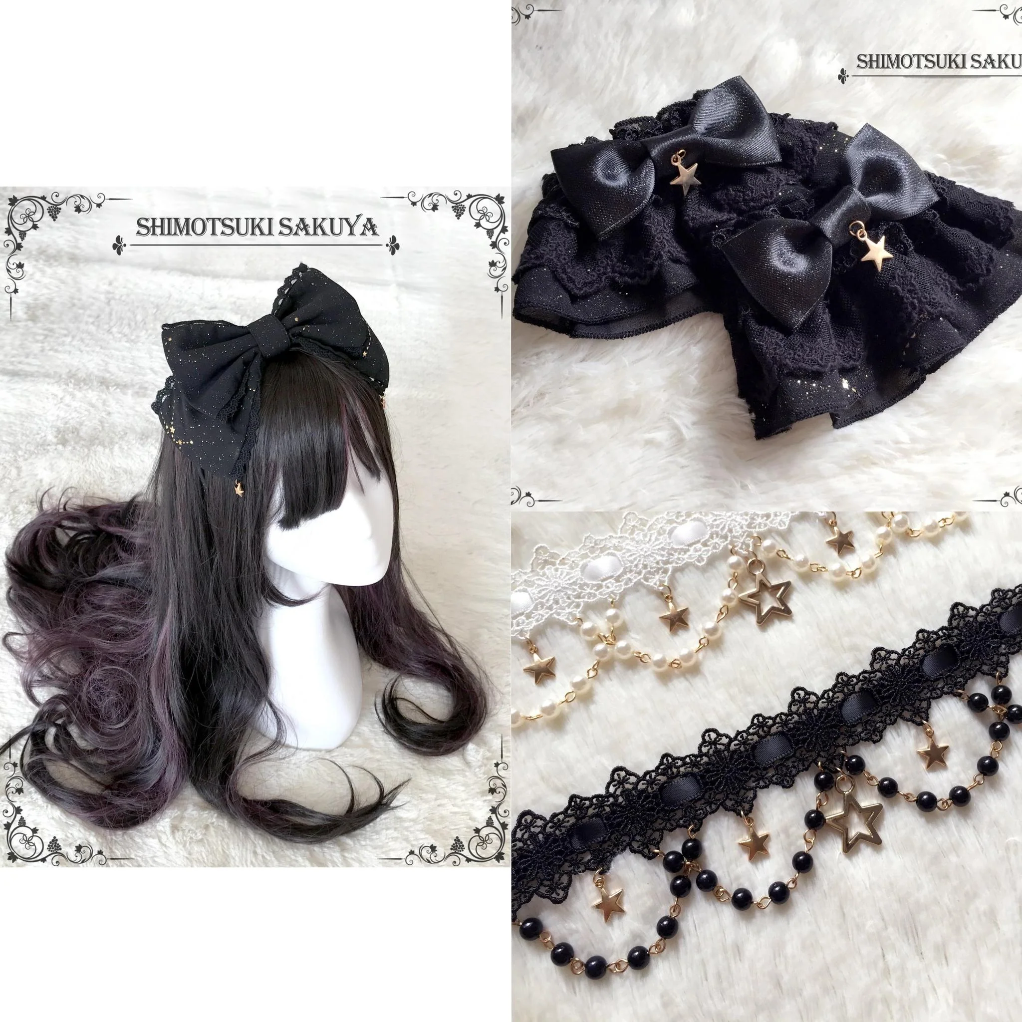 Whisper of Stars - Vintage Lolita Black OP Dress, Constellation-Themed - Image 36
