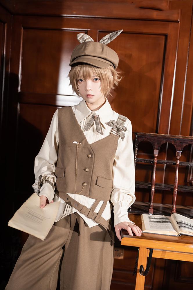 Secret Morning Post - Coffee Retro Ouji Fshion Vest Set - Image 10